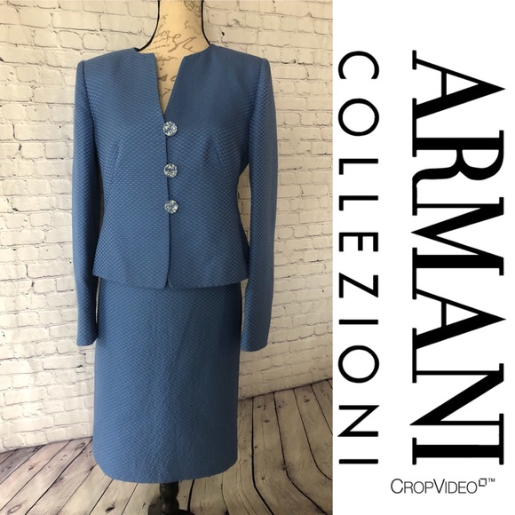 Armani Collezioni Dresses & Skirts - Armani blue skirt set, skirt 8, jacket 10